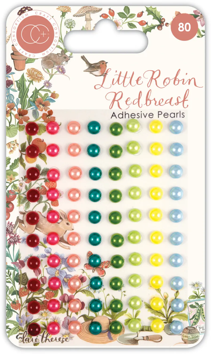 EC Craft Consortium Little Robin Redbreast Adhesive Pearls