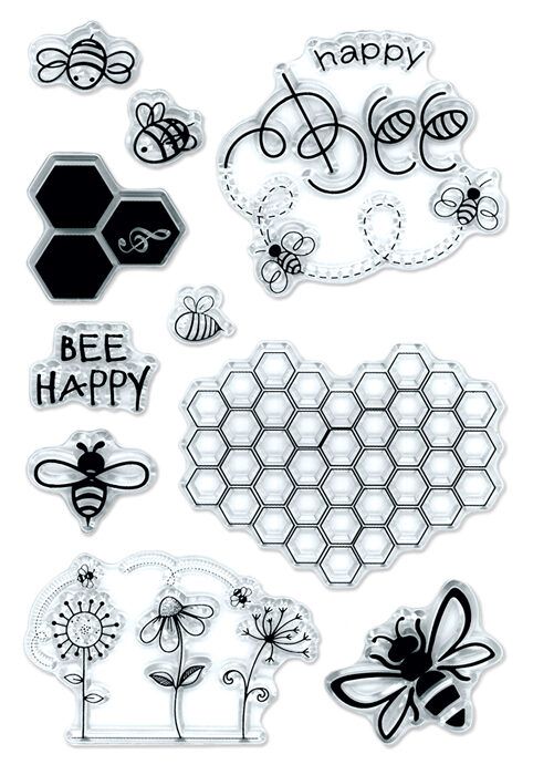 GB Multicraft Forever In Time Clear Stamps Bee Happy