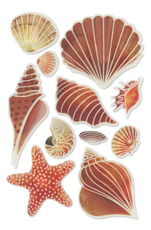 GB Multicraft Forever In Time 3D Handmade Stickers Seashell