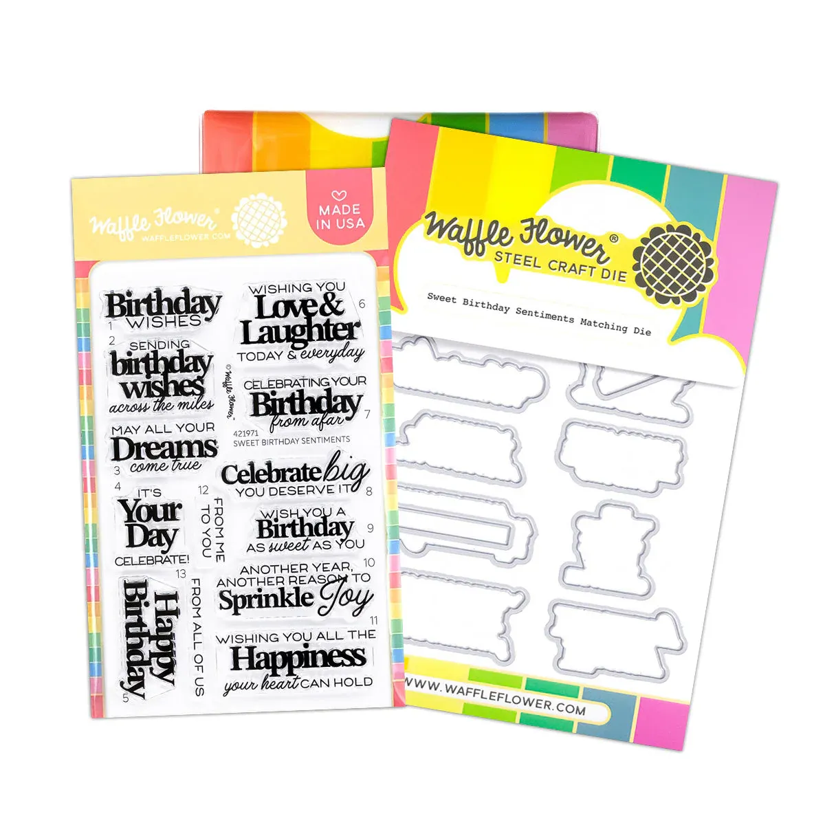 WF Sweet Birthday Sentiments Stamp &amp; Die Combo