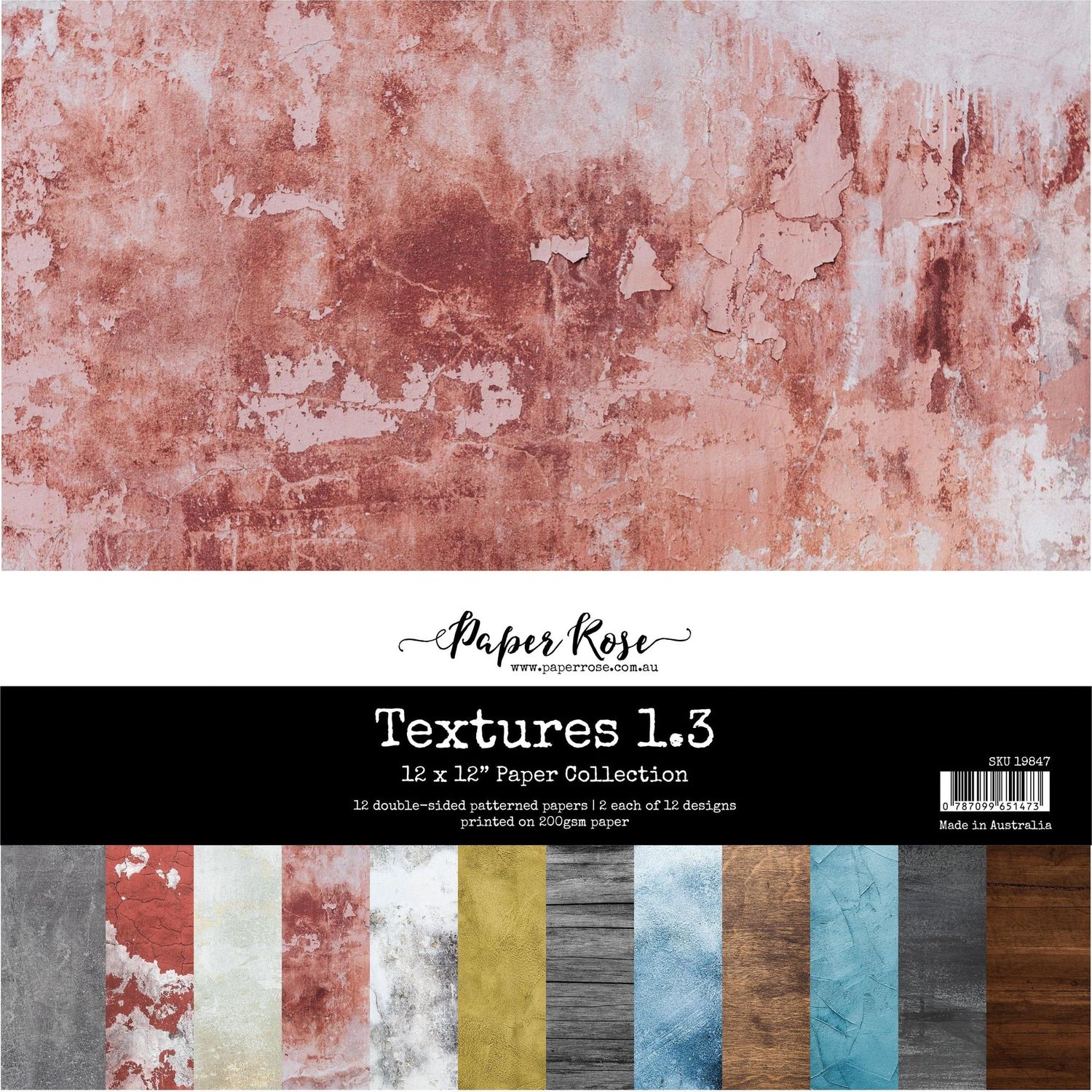 Paper Rose Studio Textures 1.3 12x12 Paper Collection