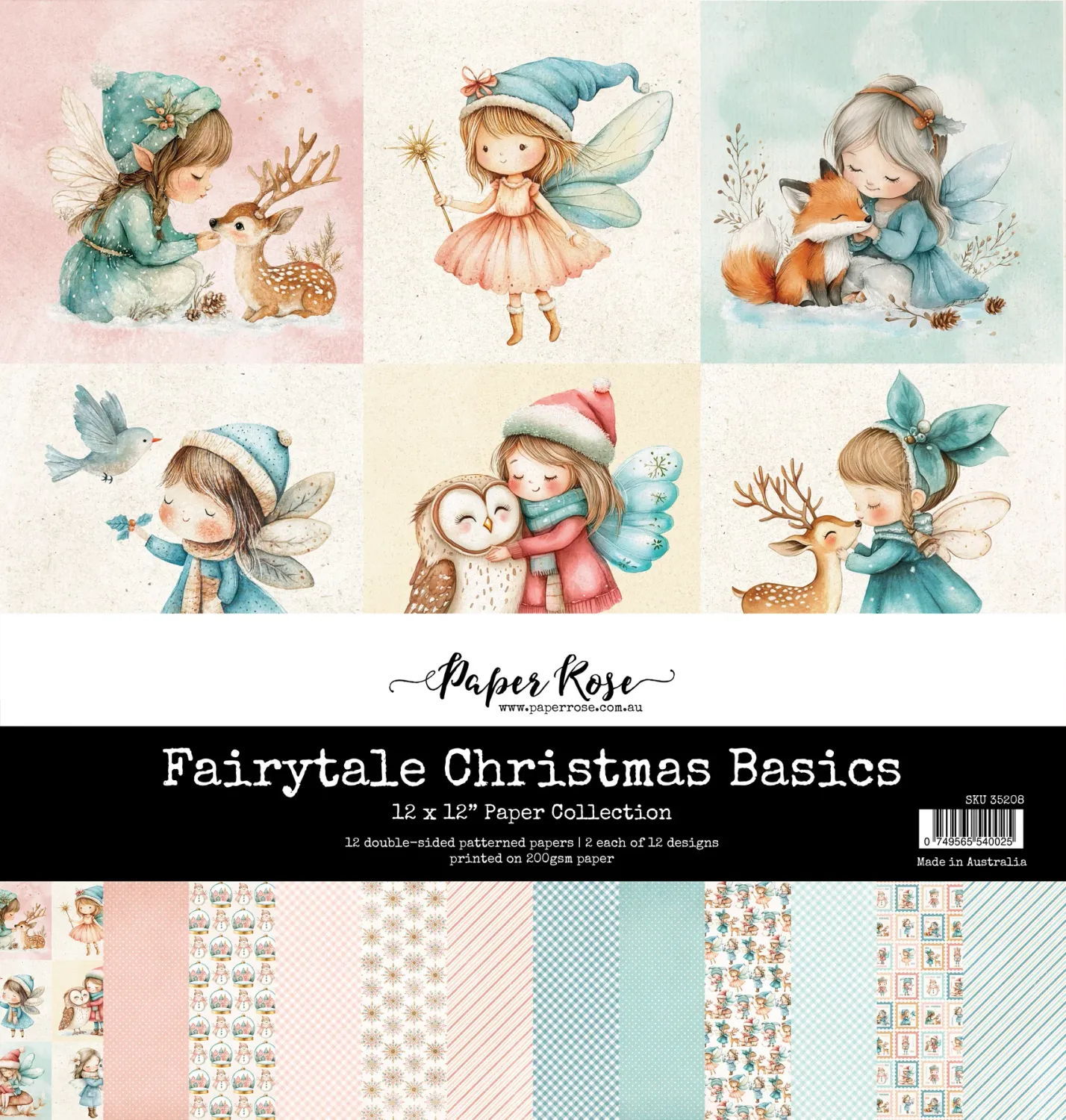 Paper Rose Studio Fairytale Christmas Basics 12x12 Paper Collection
