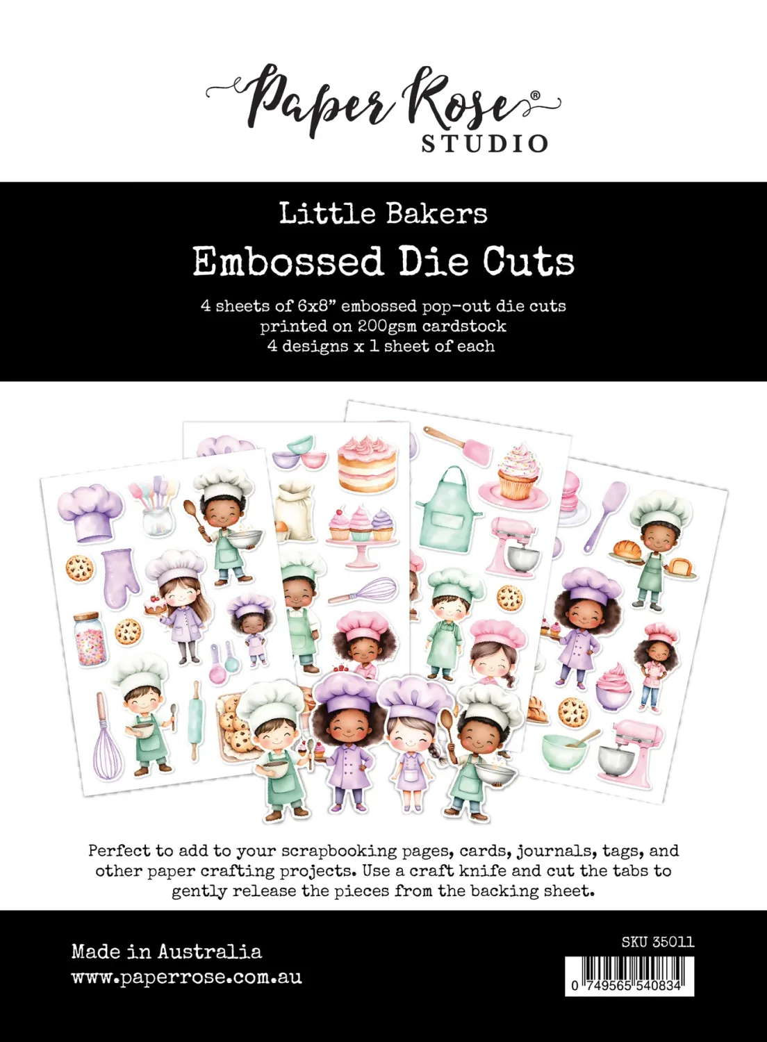 Paper Rose Studio Little Bakers Embossed Die Cuts