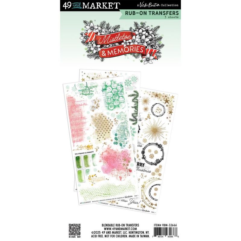 N 49 And Market Rub-On Transfer Set Blendable, Mistletoe And Memories