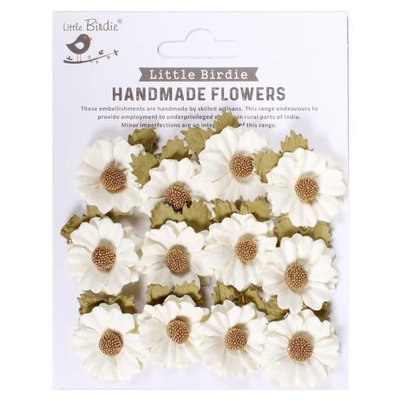 N Little Birdie Martina Paper Flowers 12/Pkg Moon Light