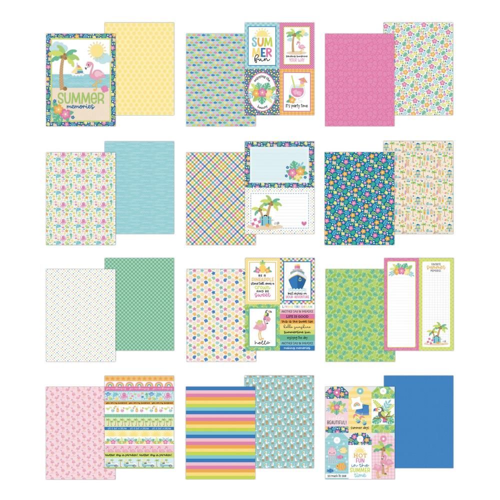 N Doodlebug Double-Sided Paper Pad 6&quot; X 8&quot; Summer Fun