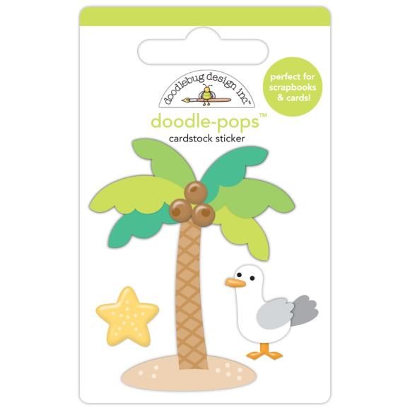 N Doodle-Pops 3D Sticker Palm Beach Summer Fun