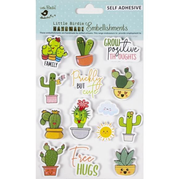 N Little Birdie Handmade Embellishments 11/Pkg Prickly But Cute