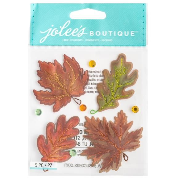 N Jolee&#39;s Boutique Themed Embellishment Vellum Leaves