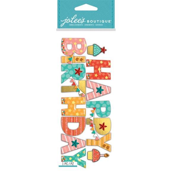N Jolee&#39;s Boutique Dimensional Stickers Happy Birthday