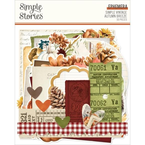 N Simple Stories Ephemera Simple Vintage Autumn Breeze