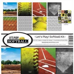 N Reminisce Collection Kit 12&quot;X12&quot; Let&#39;s Play Softball