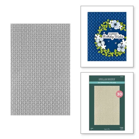 SB Linen 3D Embossing Folder From Tge Texture &amp; Foliage Collection By Suzanne Hue