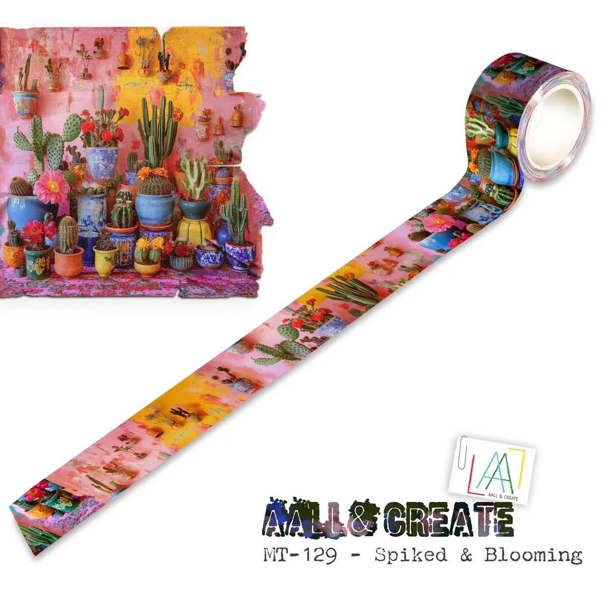 EC AALL and Create - Washi Tape 25mm x 10m - Spiked &amp; Blooming (Layer-It-Up!)