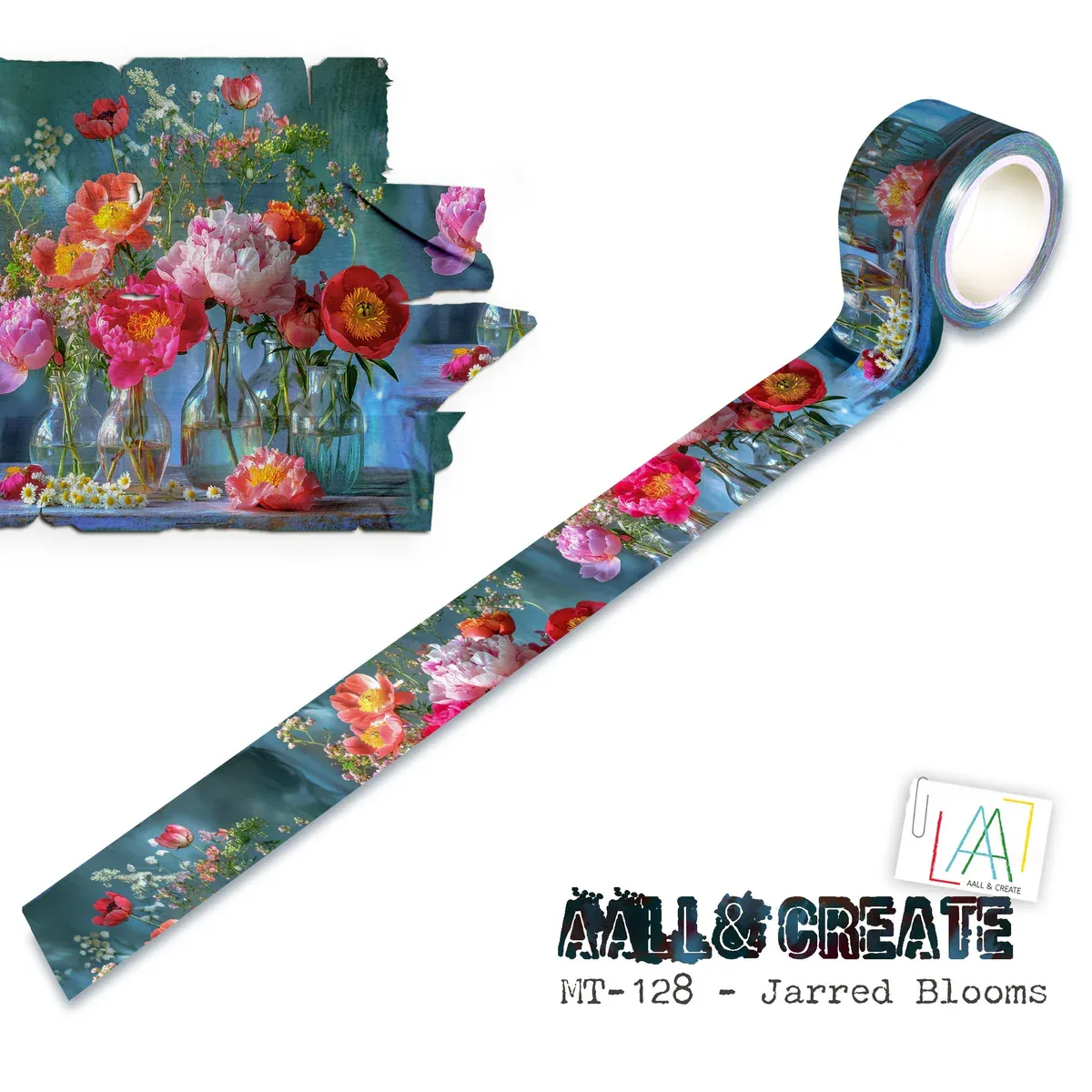 EC AALL and Create - Washi Tape 25mm x 10m - Jarred Blooms (Layer-It-Up!)