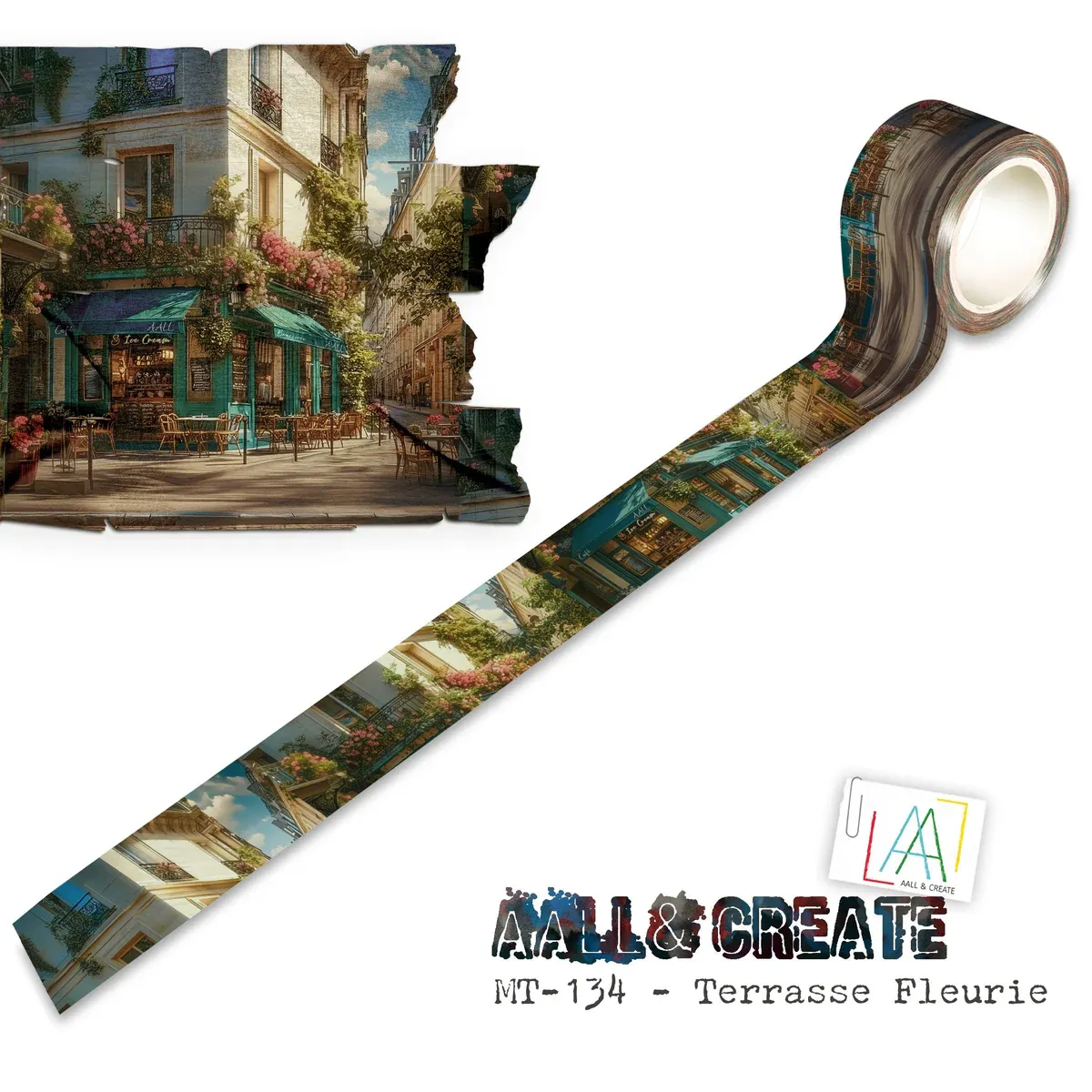 EC AALL and Create - Washi Tape 25mm x 10m - Terrasse Fleurie (Layer-It-Up!)
