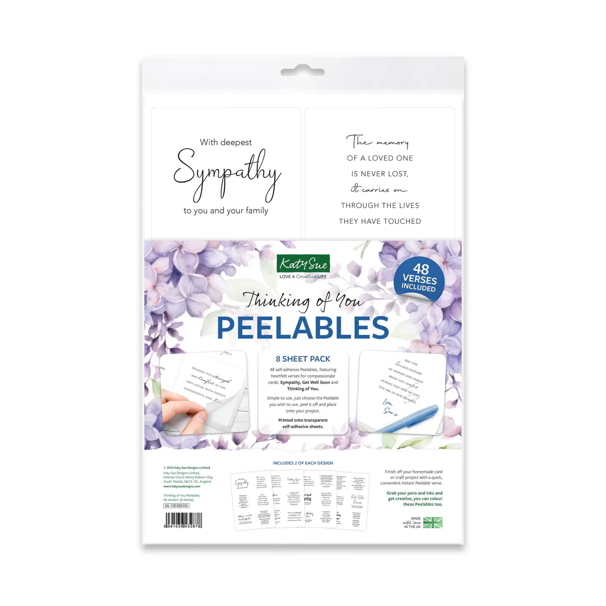 EC Thinking of You Peelables, 48 stickers