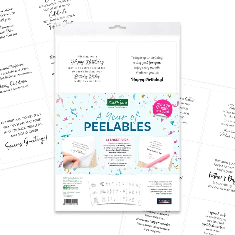 EC Kanban Crafts A Year of Peelables, 72 stickers