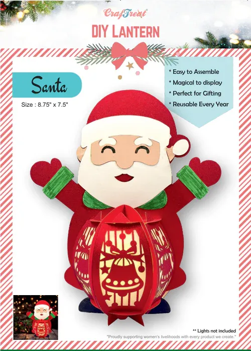 EC CrafTreat DIY Paper Lanterns - Santa