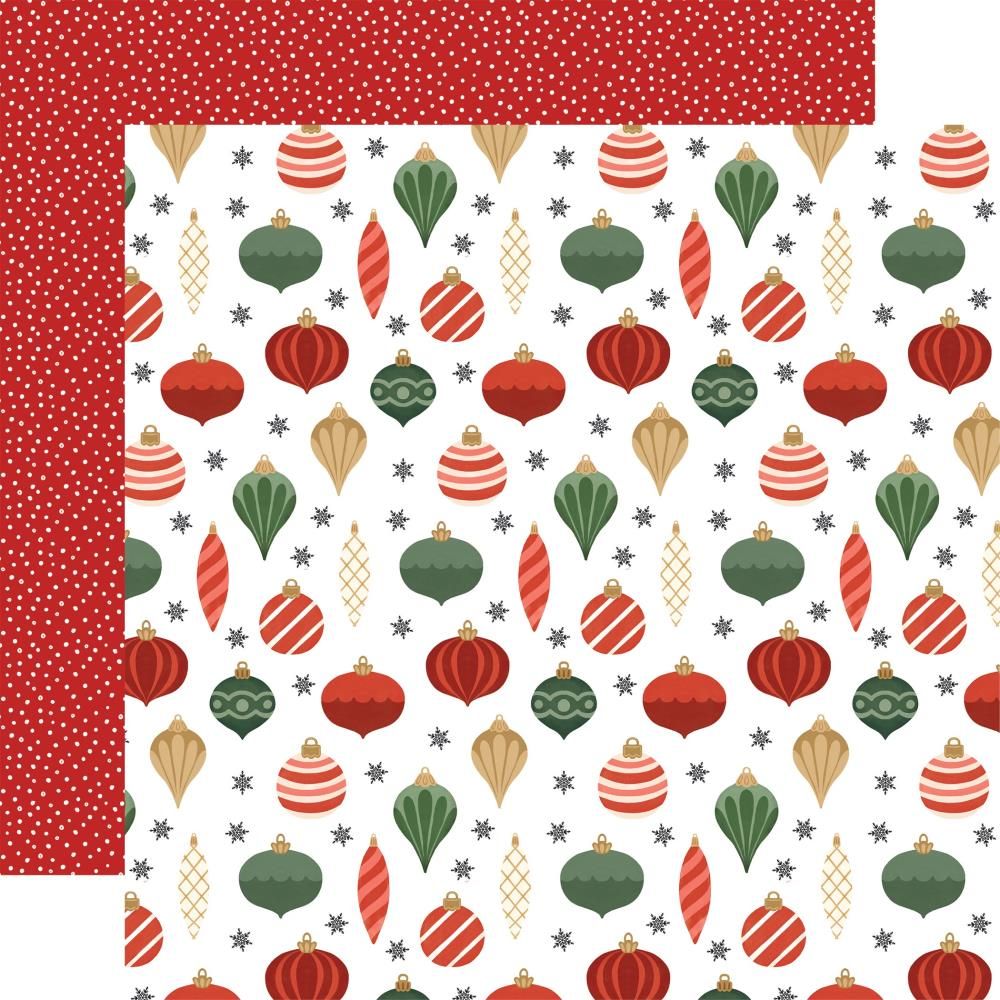 N Christmas Village Double-Sided Cardstock 12&quot;X12&quot; Joy Ornaments