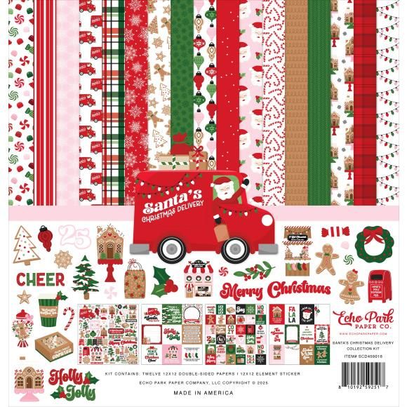 N Echo Park Collection Kit 12&quot; X12&quot; Santa&#39;s Christmas Delivery