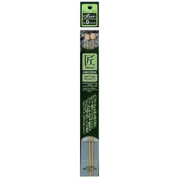 Clover Takumi Bamboo  9&quot; Single Point Needle, Size: US 0(2.0mm)