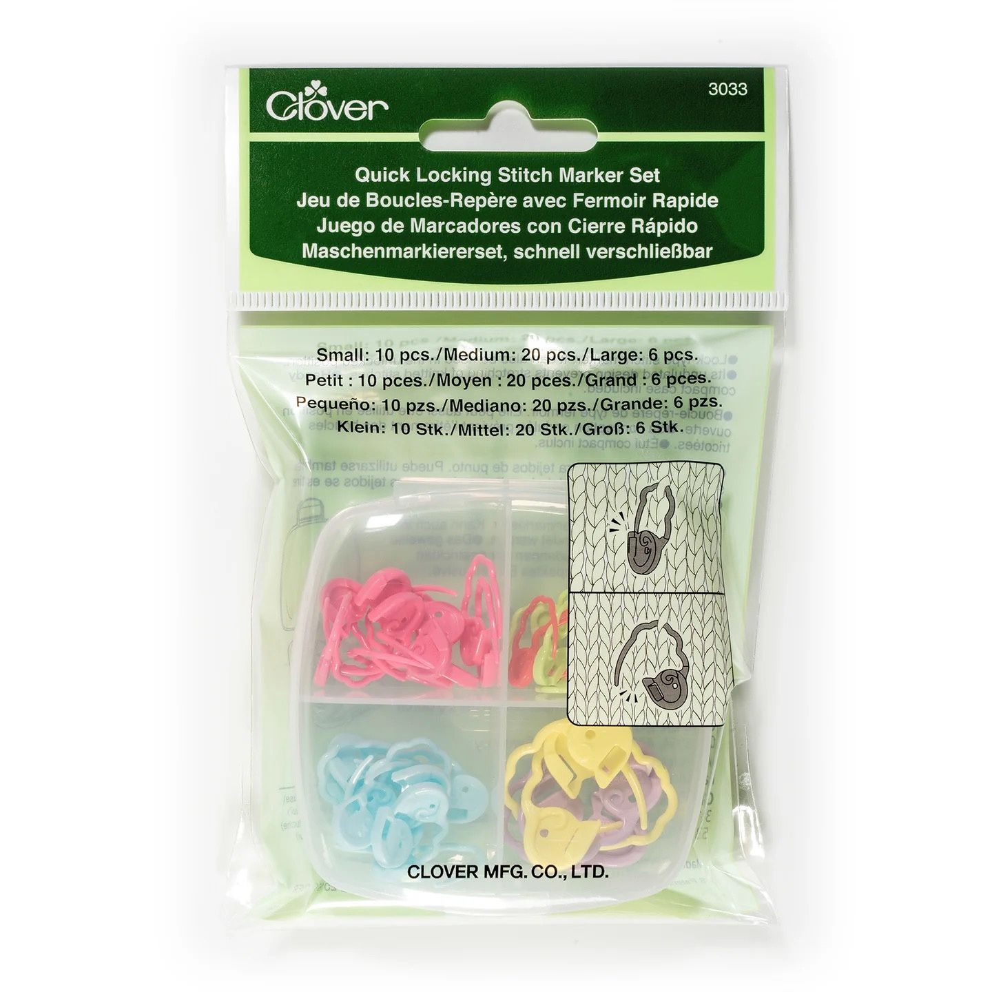 Clover Quick Lock Stitch Marker Set 3033