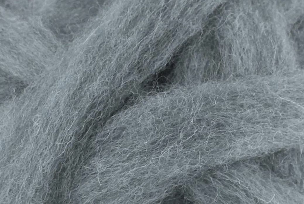 Charlotte Yarn Wool Roving/Sliver, Color: Ash