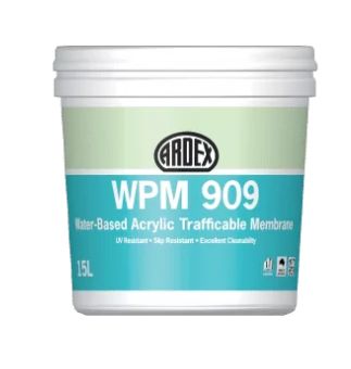 Ardex WPM909 WB Acrylic Trafficable Grey Membrane 15L Ardex WPM909 WB Acrylic Trafficable Grey Membrane 15L
