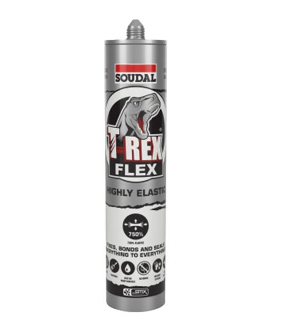 Soudal T-Rex Flex Highly Elastic Cartridge 290ml, Colour: Bright White, Pack Size: Each