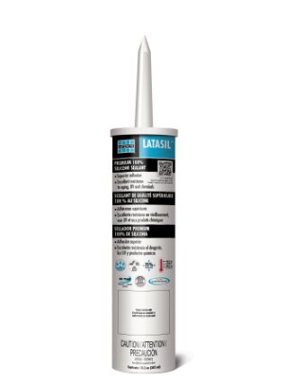 Laticrete Latasil Silicone Sealant Cartridge 305ml x 6, Colour: Bright White, Pack Size: Each