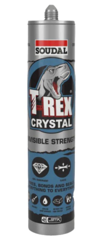 Soudal T-Rex Crystal Invisable Strength Cartridge 290ml, Quantity: Each
