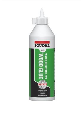 Soudal Water Resistant PVA Wood Glue White 250ml