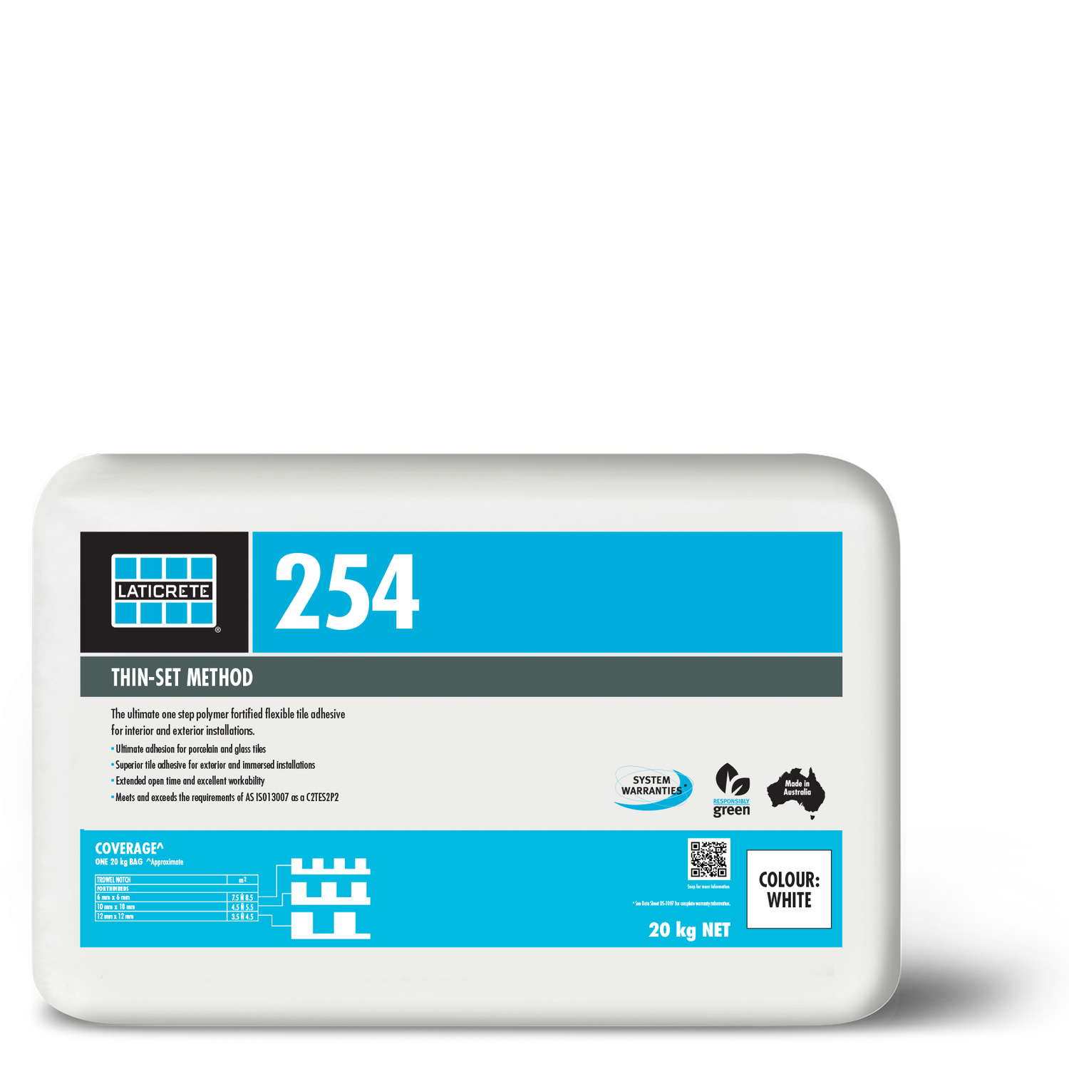 Laticrete 254 Adhesive 20kg, Colour: Off White