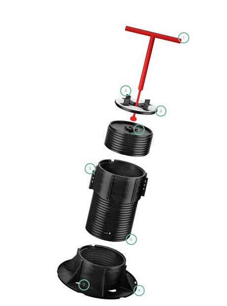 Keksia NM Series - Height Adjustable Pedastal, Size: NM-5 (150-270mm)