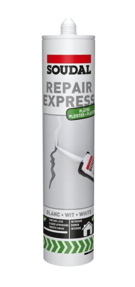 Soudal Repair Express Plaster Filler White, Size: 290ml cartridge