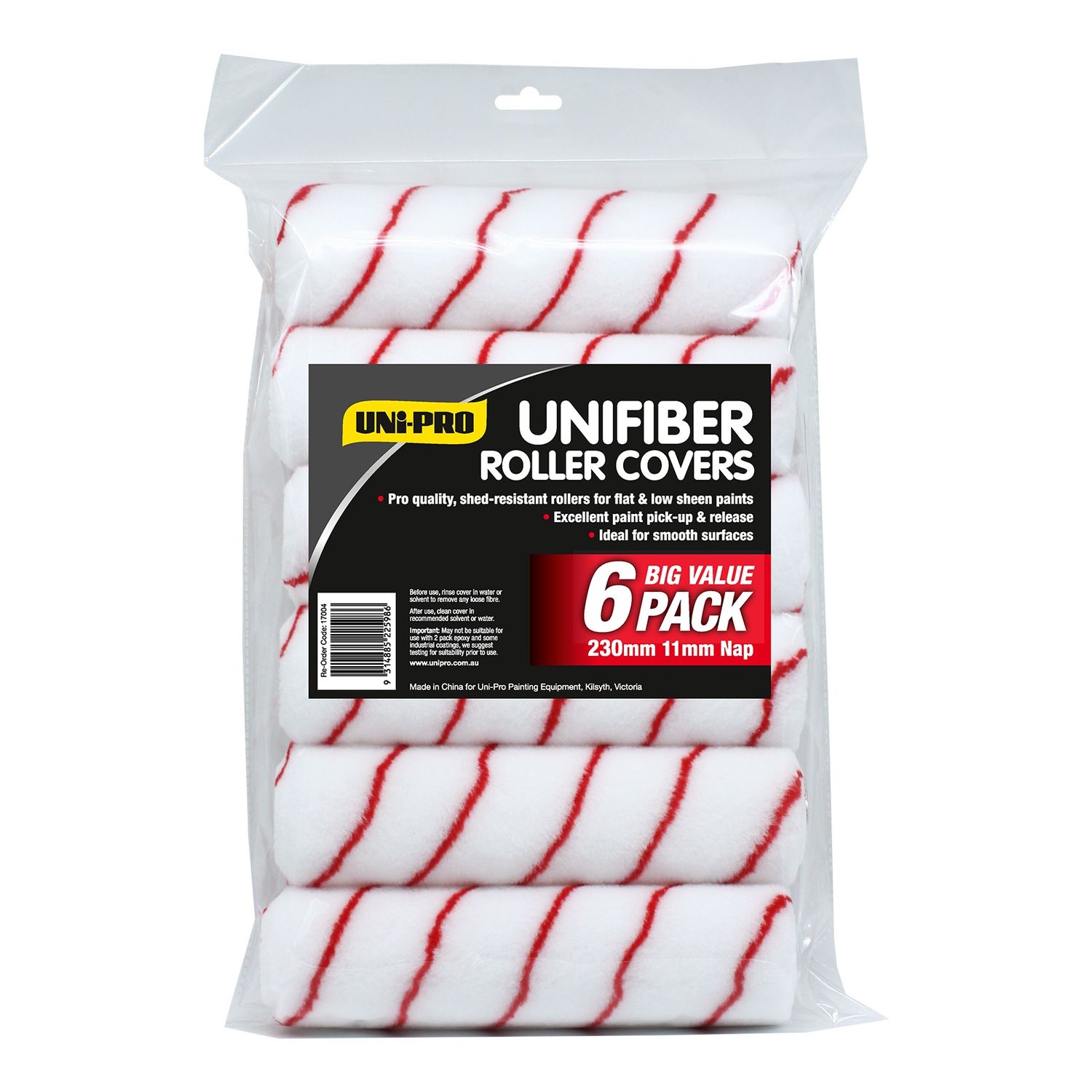 230mm Unifiber Pro Quality Roller Cover, Size: 6 packs
