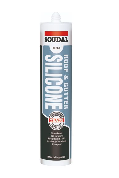 Soudal Silicone Roof &amp; Gutter 300ml, Colour: Translucent, Pack Size: Each