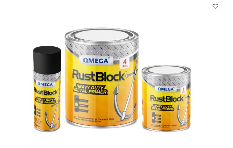 Omega RustBlock Heavy Duty Metal Primer, Size: Aerosol 400g