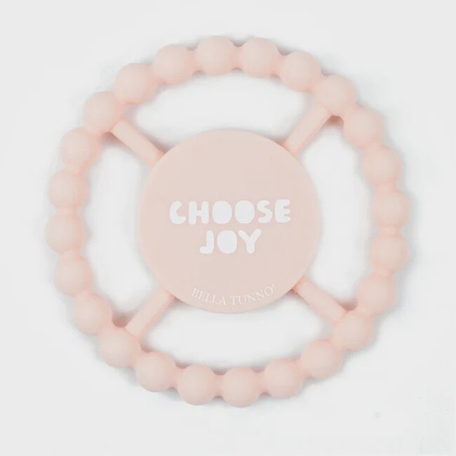 Bella Tunno Happy Teether  - Choose Joy, Colour: Soft Pink