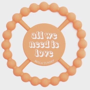 Bella Tunno Happy Teether  - All We Need is Love, Colour: Coral