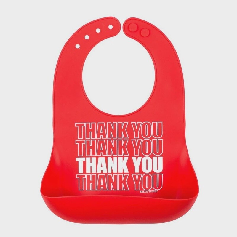 Bella Tunno Wonder Bib  - Thank You, Colour: Red