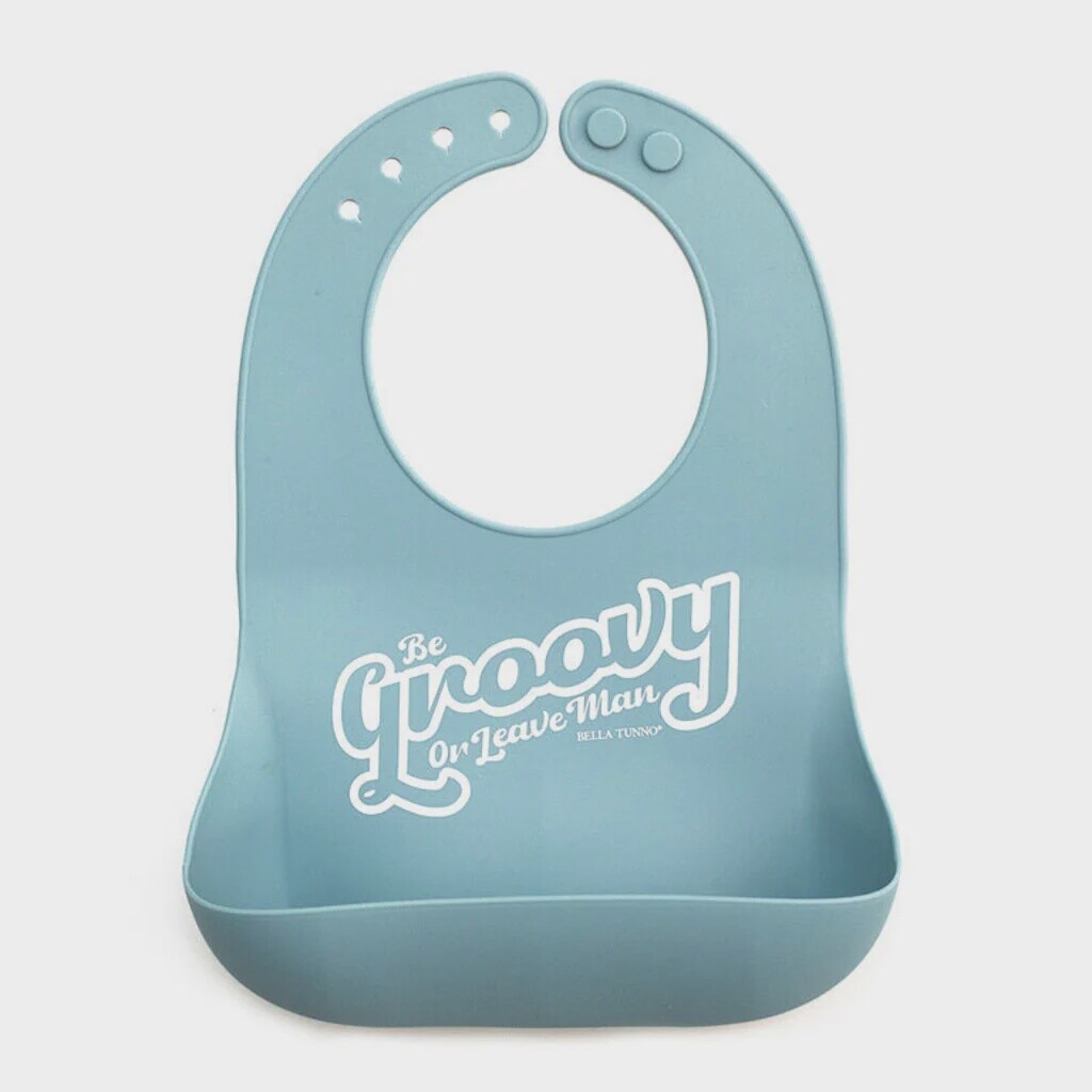 Bella Tunno Wonder Bib - Be Groovy or Leave, Man, Colour: Slate Blue