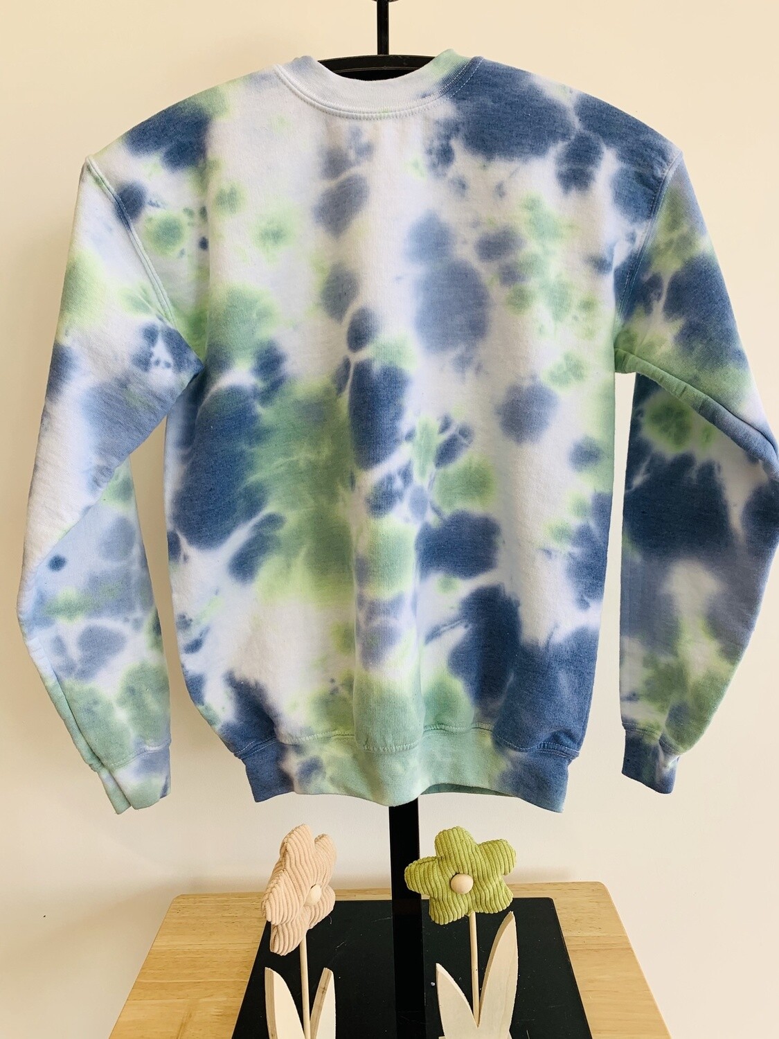 Tie-Dye Sweaters, Colour: Sage Green &amp; Navy Blue, Size: 2
