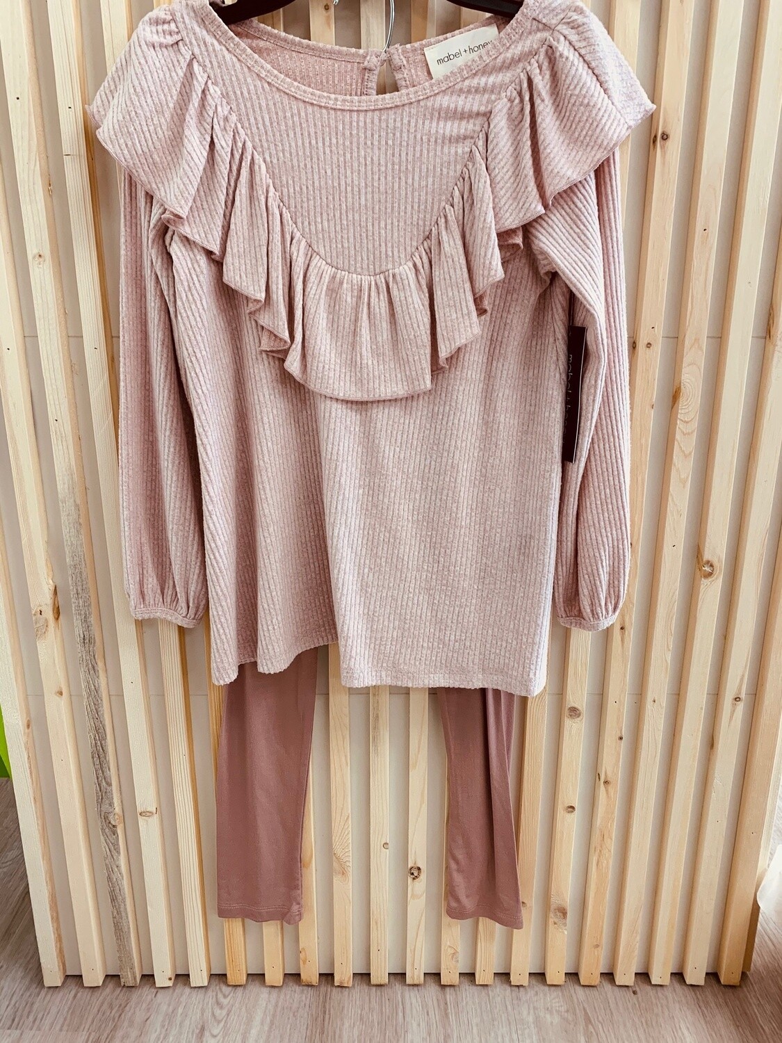 Mabel &amp; Honey Long Sleeve with Tights, Colour: Dusty Rose, Size: 7