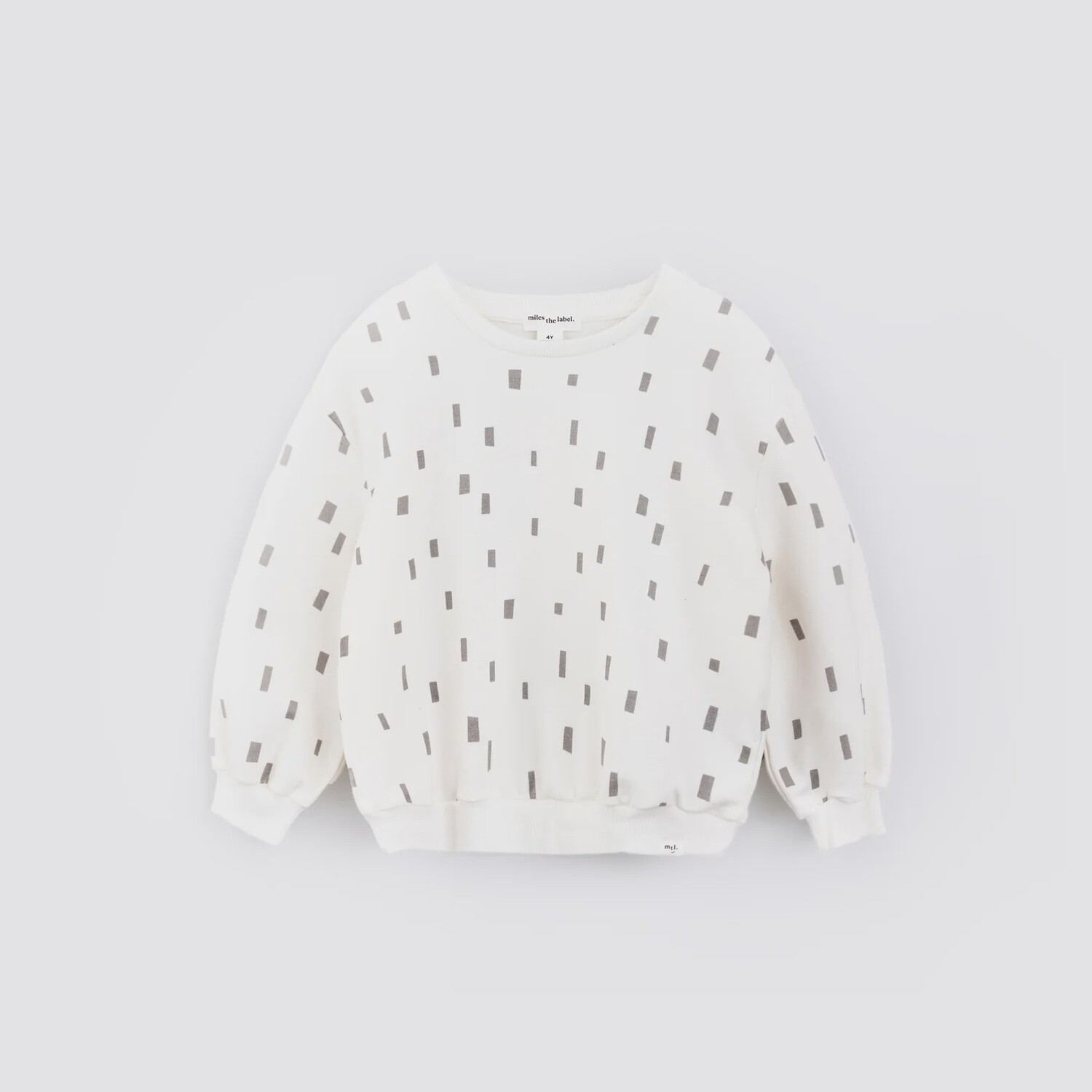 Miles the Label - Basic Sweater Block Print, Colour: White, Size: 6 Months