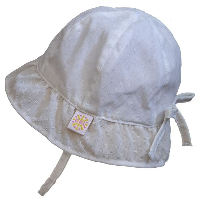 Calikids - Summer Cotton Baby Hat, Colour: White, Size: S (3-9M)