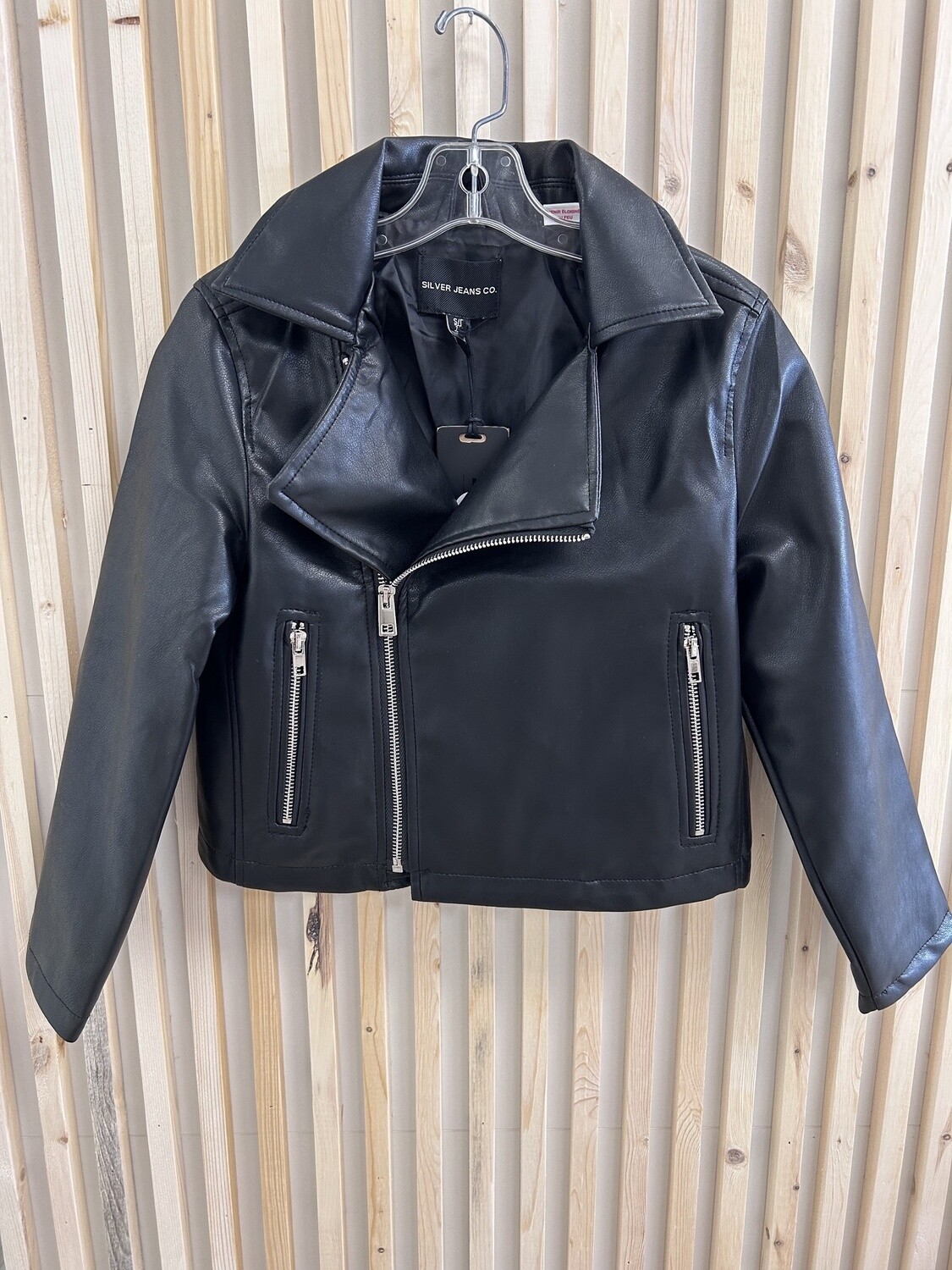 Silver Jeans - Pleather Jacket, Colour: Black, Size: S (7/8)