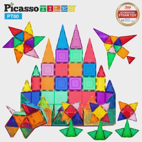 Picasso Tiles - 61 Piece Magnetic Tile Set