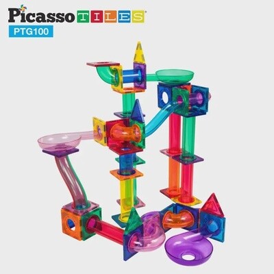 Picasso Tiles - 100 Piece Magnetic Marble Run Set